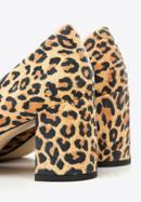 Animal print suede court shoes, black-brown, 96-D-500-5-39, Photo 8