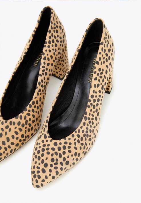 Animal print suede court shoes, brown-black, 96-D-500-5-36, Photo 9