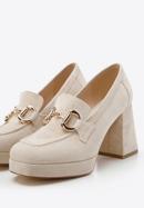 Suede platform shoes, light beige, 96-D-509-5-35, Photo 7