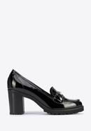 Patent leather court shoes, black-silver, 95-D-100-1-35, Photo 1