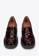 Patent leather platform court shoes, burgundy, 95-D-519-3-37, Photo 3