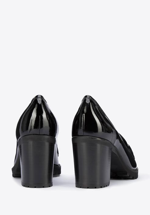 Patent leather court shoes, black-silver, 95-D-100-4-37, Photo 4