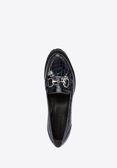 Patent leather court shoes, navy blue, 95-D-100-1L-39, Photo 5