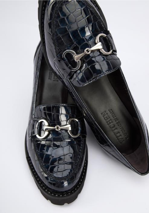 Patent leather court shoes, navy blue, 95-D-100-1-38_5, Photo 7