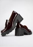 Patent leather platform court shoes, burgundy, 95-D-519-1-37, Photo 7