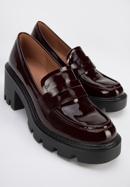 Patent leather platform court shoes, burgundy, 95-D-519-3-40, Photo 8