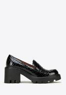 Croc patent leather platform court shoes, black, 97-D-504-1C-40, Photo 1