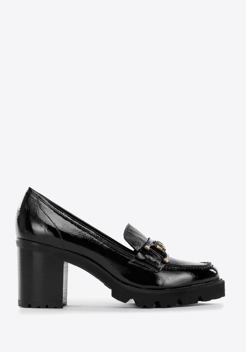 Patent leather court shoes with buckle detail, black, 97-D-107-3-35, Photo 1