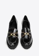 Patent leather court shoes with buckle detail, black, 97-D-107-3-38, Photo 3