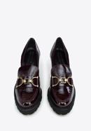 Patent leather court shoes with buckle detail, deep burgundy, 97-D-107-3-37_5, Photo 3