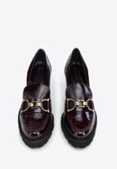 Patent leather court shoes with buckle detail, deep burgundy, 97-D-107-1-37_5, Photo 3