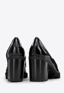 Patent leather court shoes with buckle detail, black, 97-D-107-1-37, Photo 4
