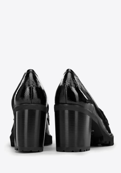 Patent leather court shoes with buckle detail, black, 97-D-107-3-35, Photo 4