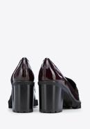 Patent leather court shoes with buckle detail, deep burgundy, 97-D-107-3-35, Photo 4