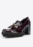 Patent leather court shoes with buckle detail, deep burgundy, 97-D-107-3-38, Photo 7