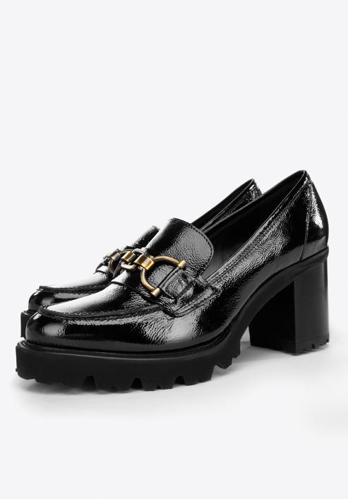 Patent leather court shoes with buckle detail, black, 97-D-107-1-39_5, Photo 8