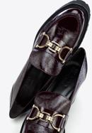 Patent leather court shoes with buckle detail, deep burgundy, 97-D-107-3-38, Photo 8
