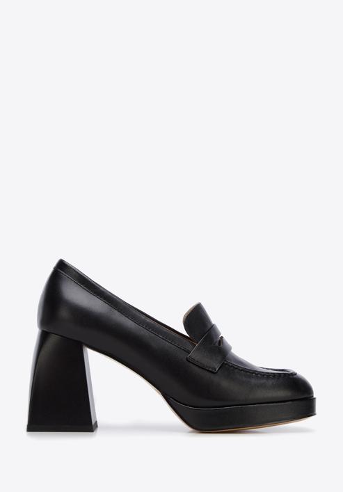 Leather platform court shoes, black, 96-D-507-6-40, Photo 1