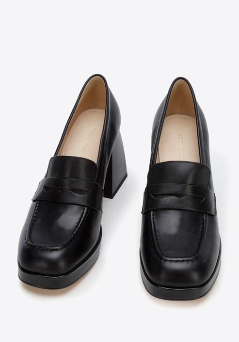 Leather platform court shoes, black, 96-D-507-1-40, Photo 2