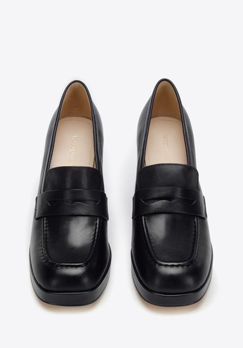 Leather platform court shoes, black, 96-D-507-6-40, Photo 3