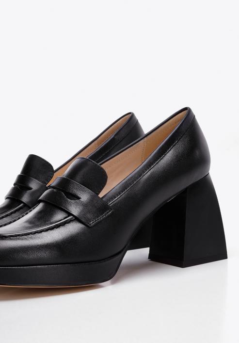 Leather platform court shoes, black, 96-D-507-0-38, Photo 8