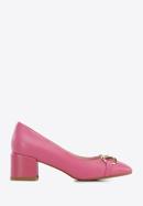 Leather block heel court shoes, pink, 96-D-510-Z-35, Photo 1