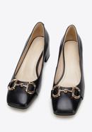 Leather block heel court shoes, black, 96-D-510-9-39, Photo 2