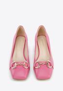 Leather block heel court shoes, pink, 96-D-510-Z-38, Photo 2