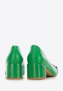 Leather block heel court shoes, green, 96-D-510-P-37, Photo 5