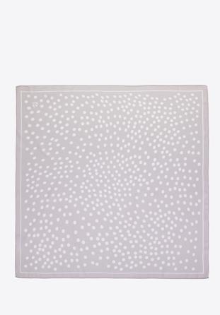 Women's polka dot silk neckerchief, white-grey, 98-7D-S90-X3, Photo 1