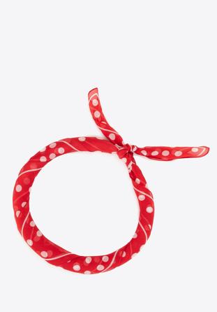 Women's polka dot silk neckerchief, white-red, 98-7D-S90-X1, Photo 1