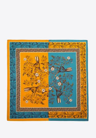 Damska apaszka jedwabna we wzory, brązowo-pomarańczowy, 97-7D-S01-X14, Zdjęcie 1