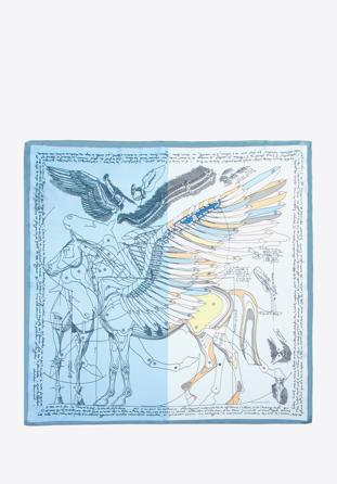 Damska apaszka jedwabna we wzory, jasny niebieski, 97-7D-S01-X8, Zdjęcie 1