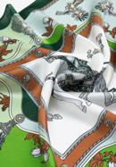 Damska apaszka jedwabna we wzory, zielono-biały, 97-7D-S01-X12, Zdjęcie 4