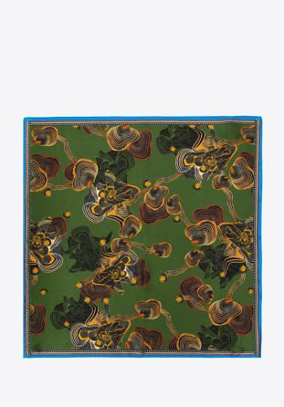 Damska apaszka jedwabna we wzory duża, zielono-brązowy, 97-7D-S02-X8, Zdjęcie 1