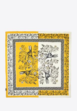 Damska apaszka jedwabna wzorzysta, żółto-beżowy, 95-7D-S01-X15, Zdjęcie 1