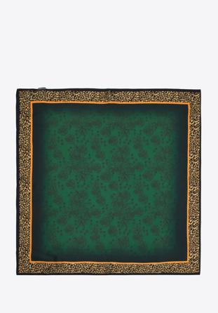 Damska apaszka jedwabna wzorzysta, zielono-czarny, 95-7D-S01-X17, Zdjęcie 1