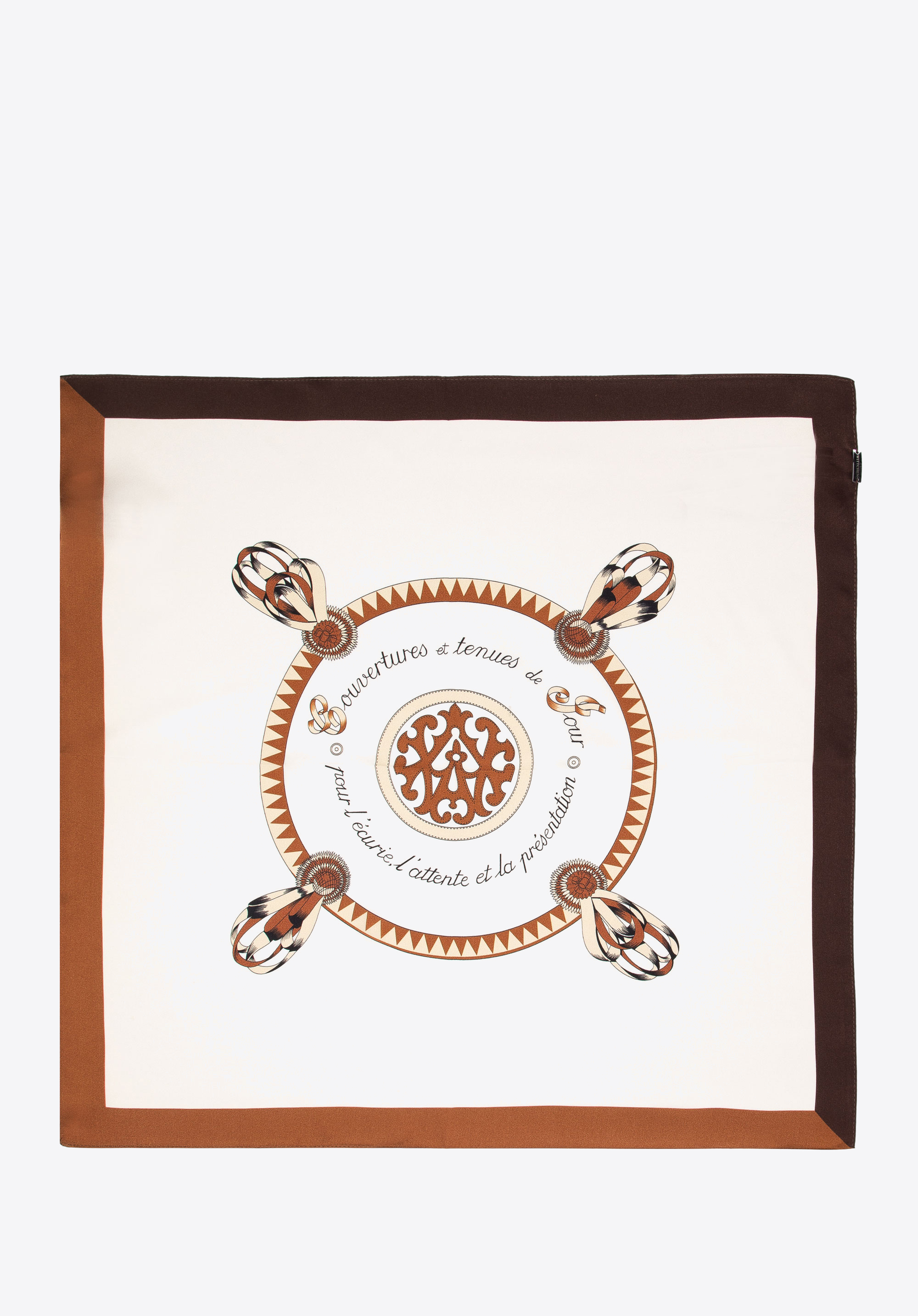 Women's large silk patterned shawl, beige-brown, 95-7D-S01-X10, Photo 1