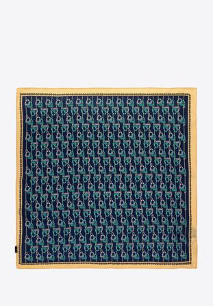 Damska apaszka jedwabna wzorzysta, granatowo-niebieski, 98-7D-S01-X3, Zdjęcie 1