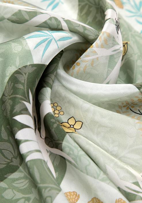 Women's silk patterned shawl, green-beige, 98-7D-S01-X21, Photo 3