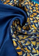 Women's silk patterned shawl, navy blue-gold, 98-7D-S01-X21, Photo 3