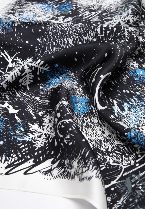 Damska apaszka jedwabna wzorzysta, czarno-niebieski, 95-7D-S01-X4, Zdjęcie 4