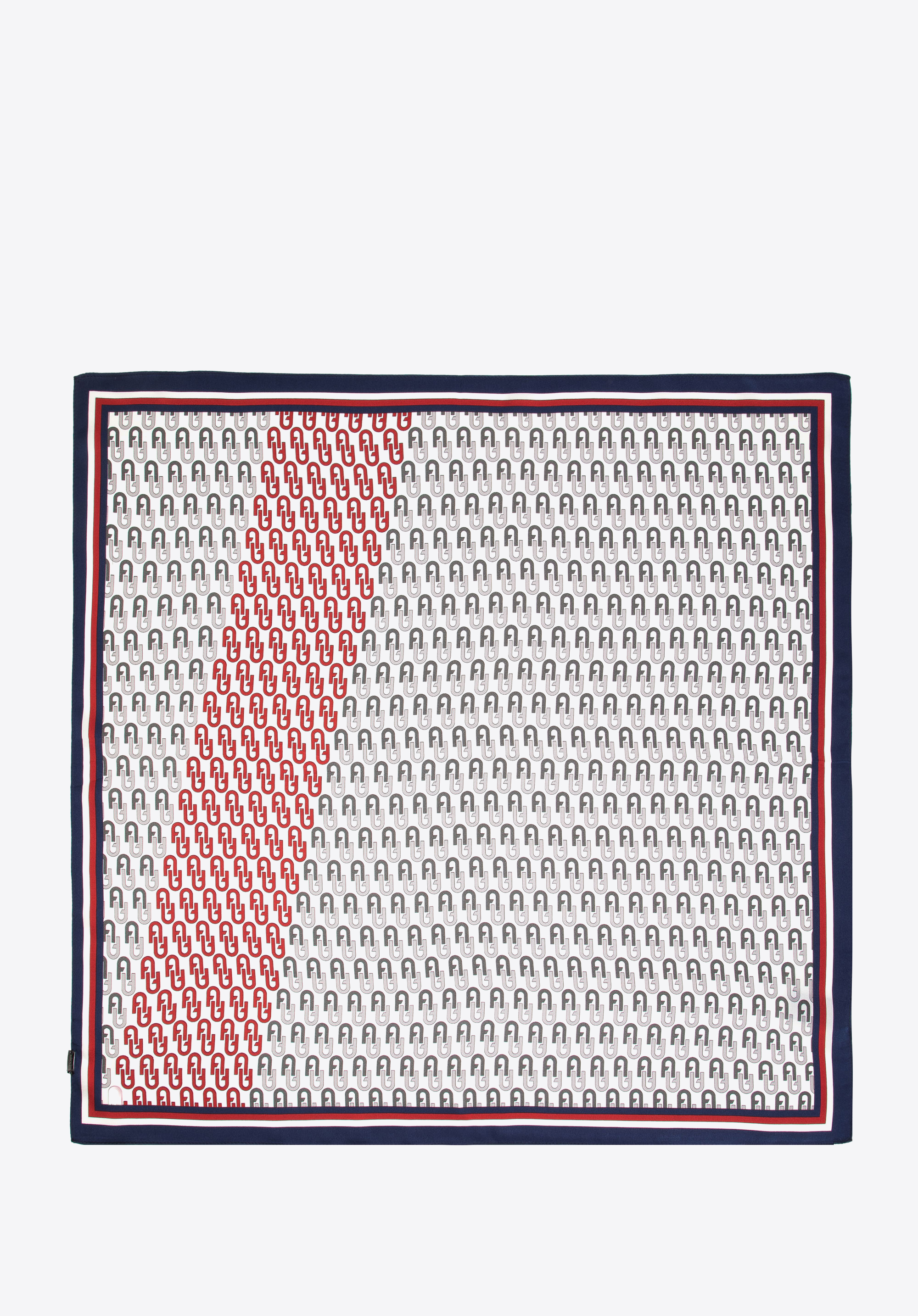 Women's large silk patterned shawl, cream-red, 95-7D-S02-X6, Photo 1