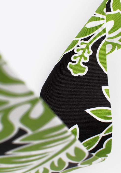 Damska apaszka twilly z jedwabiu, zielono-biały, 97-7T-001-X5, Zdjęcie 3