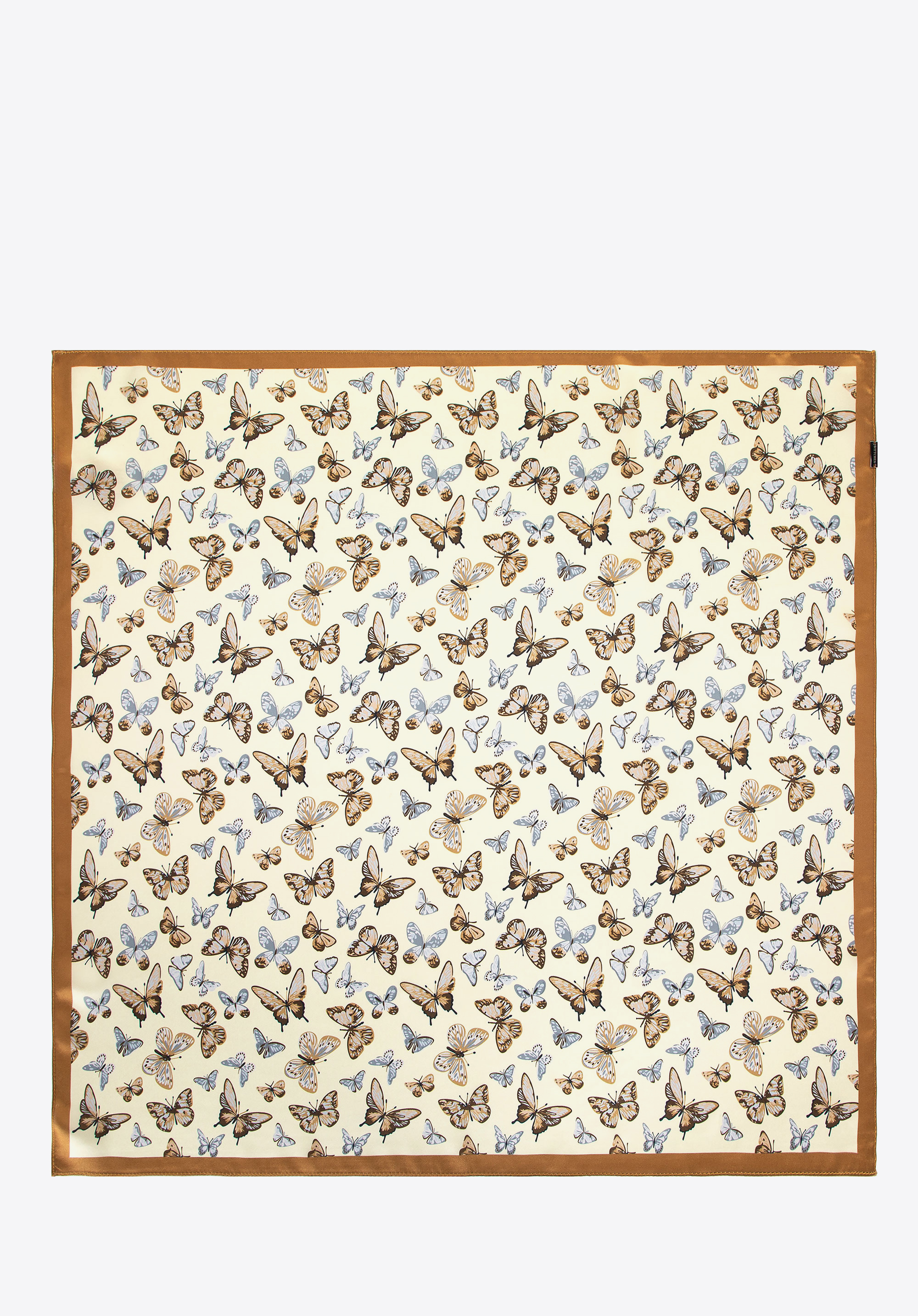 Women's silk patterned shawl, cream-brown, 100-7D-S01-X16, Photo 1