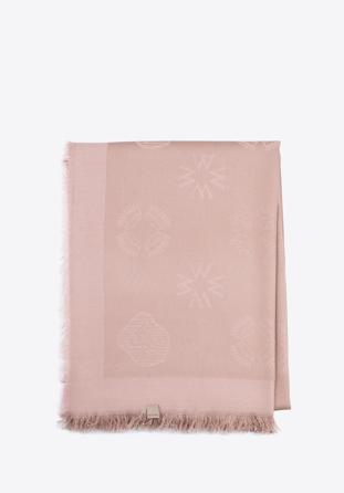 Damska chusta z bambusem tkana w monogram zgaszony róż