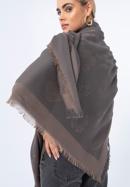 Women's monogram shawl, brown, 97-7D-001-P, Photo 15