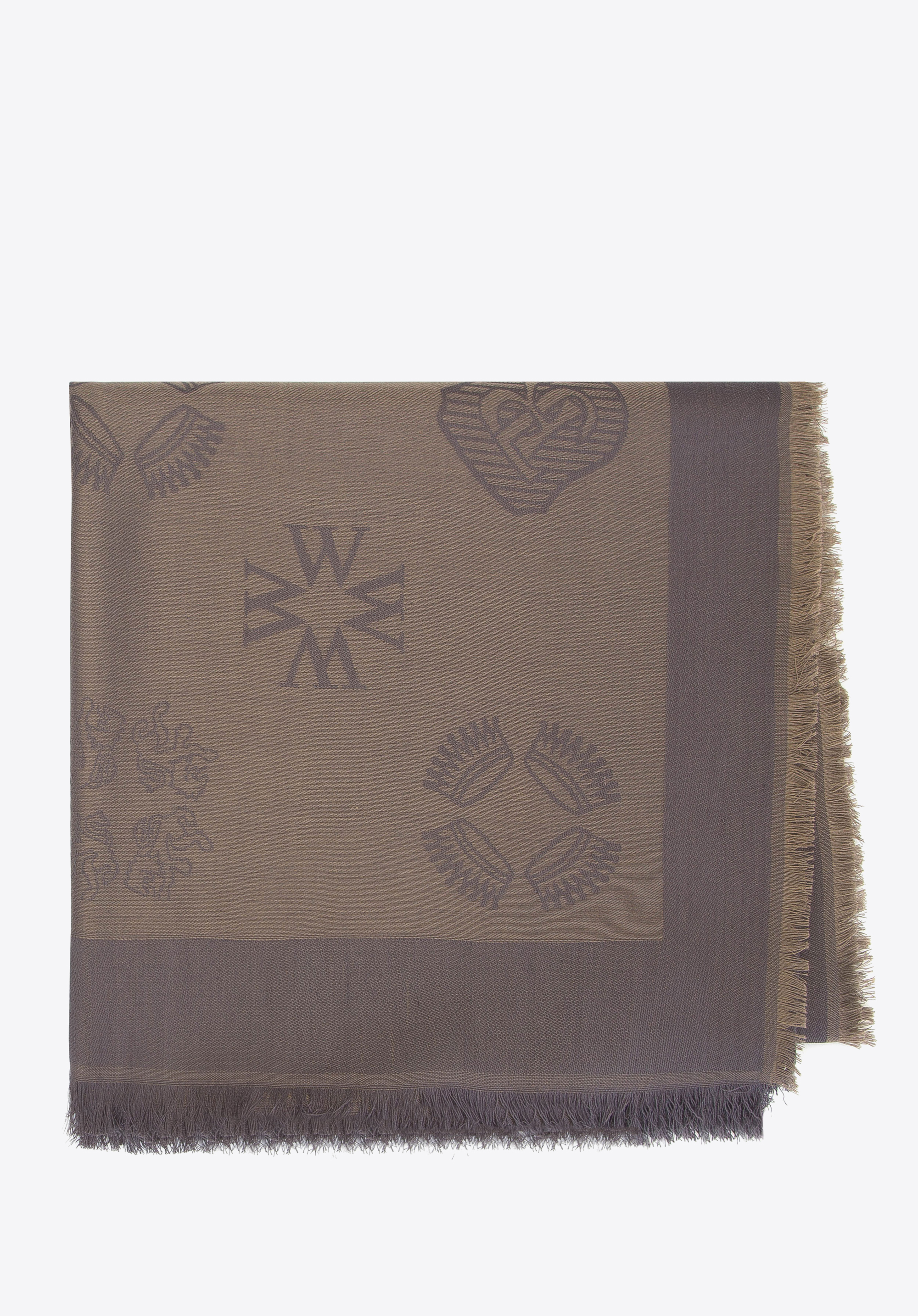 Damska chusta z jedwabiem tkana w monogram