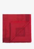 Damska chusta z jedwabiem tkana w monogram, ciemny czerwony, 93-7F-008-2, Zdjęcie 3