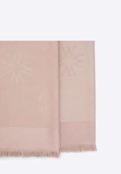 Damska chusta z jedwabiem tkana w monogram, kremowy, 93-7F-008-4, Zdjęcie 4